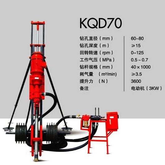 開山牌(pái)KQD70型支架式(shi)潛孔鑽機(jī)
